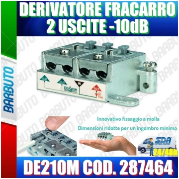 DERIVATORE 2 USCITE -10 dB A MORSETTI E MOLLA FRAC