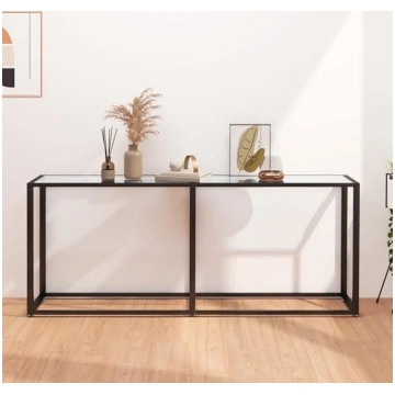 Console Table, Narrow Console Table with Glass Top