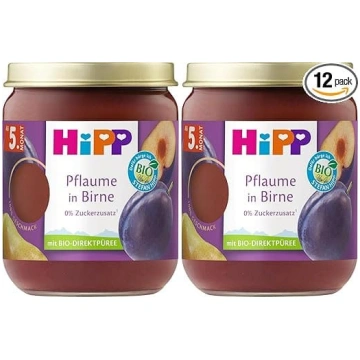 HiPP bioloģiskie augļu pīrāgi ar plūmēm un bumbier