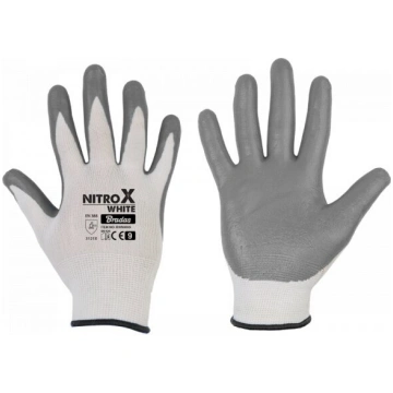 Dārza un darba cimdi Bradas Nitrox White, 6 gab