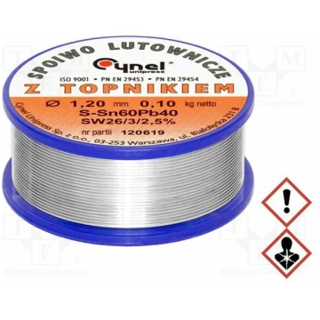Tin; lead-based; Sn60Pb40; 1.2mm; 100g; reel; 190°