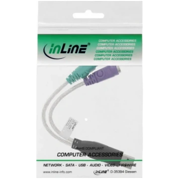 USB-A – PS/2 x2 „InLine“ adapteris, balts (33386)