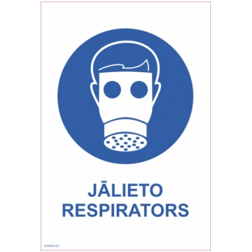 Zīme Jālieto respirators Alumīnijs (neobonds 2 mm)
