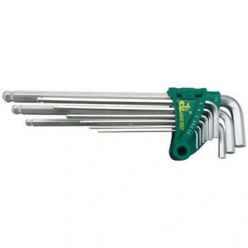 L-type hex key extra long, ball point set 9pcs