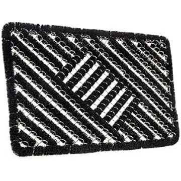 Hanse Home Grid Brushes Coconut and Rubber Doormat
