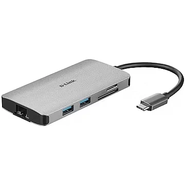 D-Link USB-C 8-PORT USB HUB+HDMI+LAN WITH CARD REA