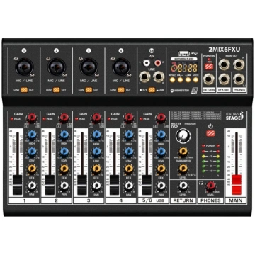ITALIAN STAGE IS 2MIX6FXU Mixer Audio Stereo, 6 Ca