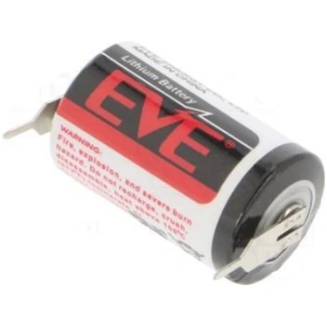 Baterija | Litija | 3.6V; 1/2AA,1/2R6; 2pin, pared