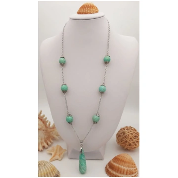 Parure "Bitinia" di orecchini e collana con perle 