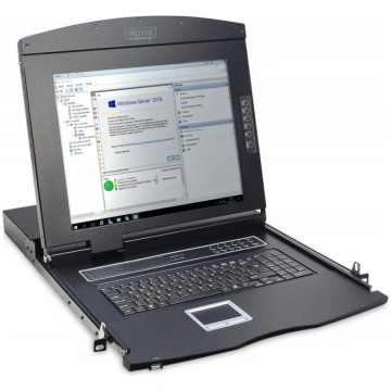 Digitus 17-inch LCD KVM console with touchpad and 
