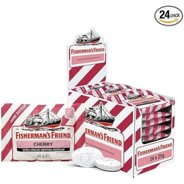 24 x Fisherman"s Friend Cherry Menthol Pastilas ar