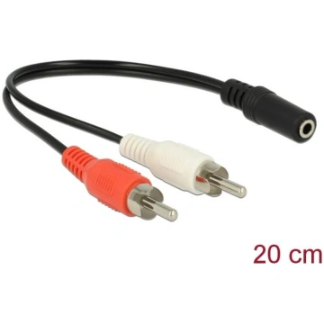 Delock Audio Cable 2 x RCA male to 1 x 3.5 mm 3 pi