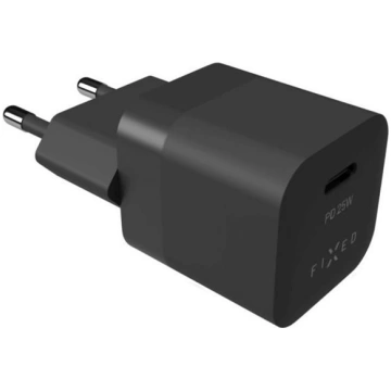 FIXED Mini USB-C Travel Charger 25W, Black