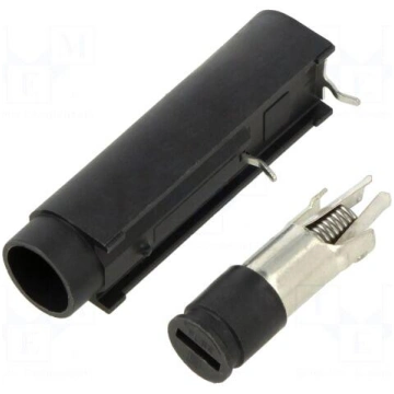 Fuse holder | 10A | 250VAC | FAU | THT | black | U