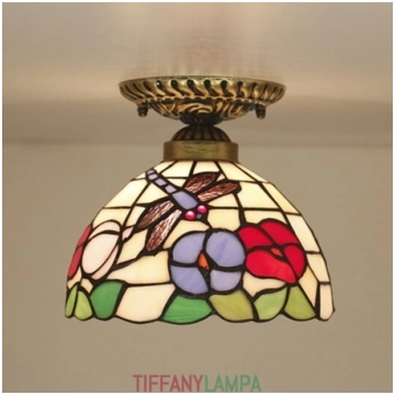 20 cm Eiropas vitrāžas Dragonfly Style Tiffany Flu