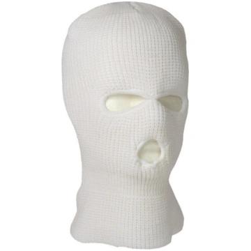 Balaklava, ziemas , balta - WHITE 3-HOLE ACRLYIC B