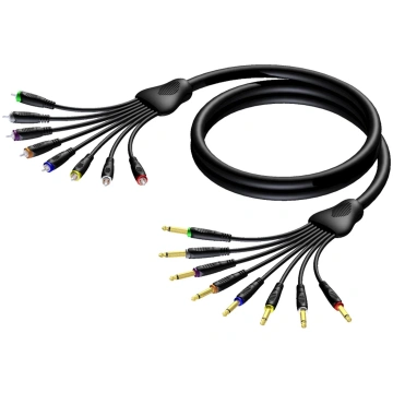 Multi core cable - 8 x 6.3 mm Jack male mono - 8 x