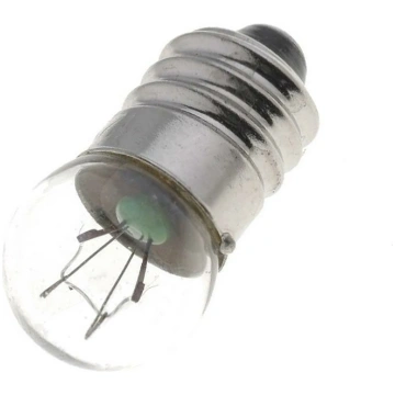 Filament lamp: miniature; E10; 1.2W; 12VDC; spheri