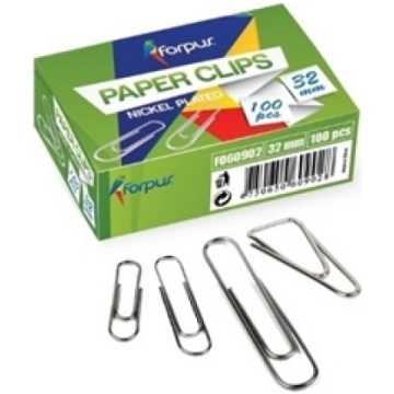 Clips Forpus, white metal, 26mm circular (100) 110