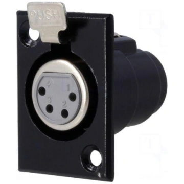 Socket | XLR | female | PIN: 4 | with push button 