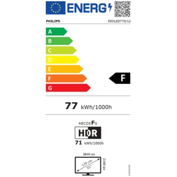 Philips OLED 4K Ambilight TV , 55OLED770/12 , 55 ,