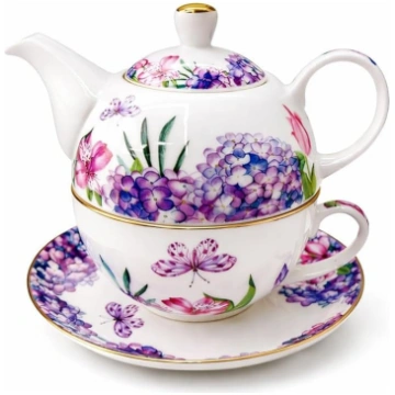 Porcelāna tējas servīze vienai personai – skaista 