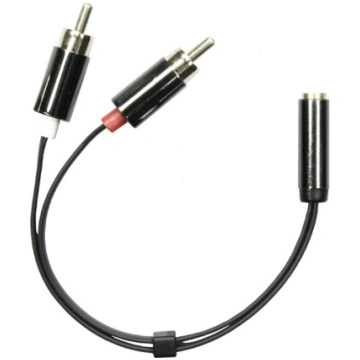 Adapteris DELTACO 3.5 mm F - 2 x RCA M,0.1 m,melns