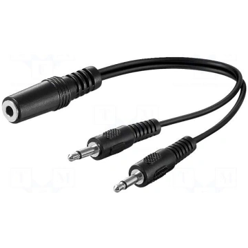 Cable | Jack 3.5mm 3pin socket,Jack 3.5mm 2pin plu