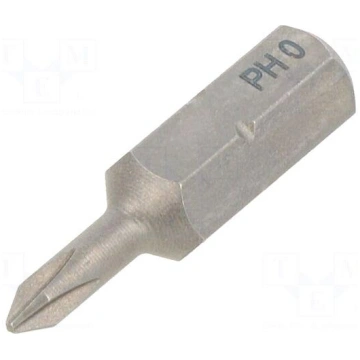 Screwdriver bit | Phillips | PH0 | 1/4" | Overall 
