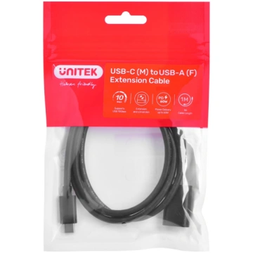 Kabeļa adapteris Unitek (C476BK-1M) USB-C (M) - US