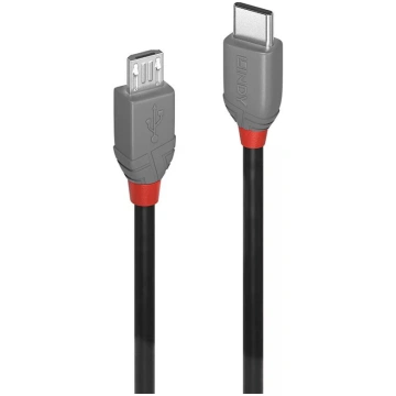USB kabelis Lindy 0.5m Type C uz Micro-B