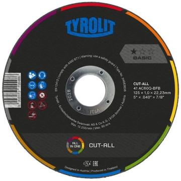 Tyrolit ritenis 115x1.0mm, 41C, AC60Q-BFB, univers