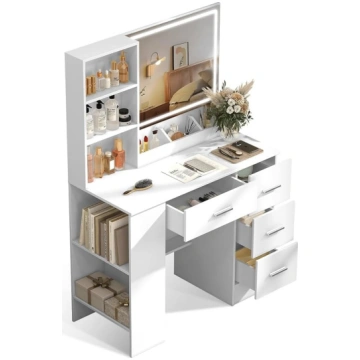 Dressing Table with LED Mirror and Lighting, 90 cm