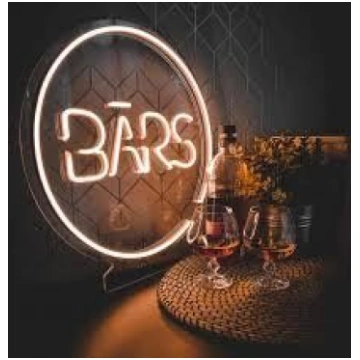 Lietots - Neona uzraksts "BĀRS"