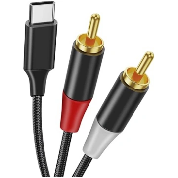 USB C-RCA audio kabelis no C tipa uz 2RCA Stereo a
