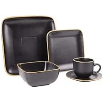 Cofan Black Ceramic Square Dinner Set 20 gab. komp