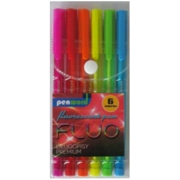 Premium "fluo" pildspalvas, 6 spilgtas krāsas Penw