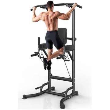 Dskeuzeew Power Tower Dip Station Pull-Up Bar Brīv