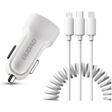 Auto telefona lādētājs Dudao, Micro USB/Apple Ligh