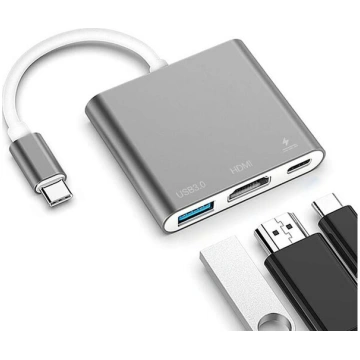 USB Type-C adapteris, sadalītājs (USB 3.0, HDMI, T