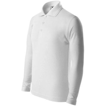 Bērnu Pique Polo LS T-krekls (balts) / 134 cm/8 ga
