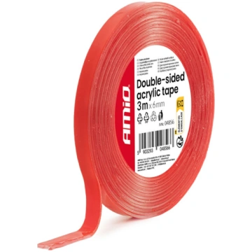 Divpusēja akrila līmlente 6mm x 3m x 1mm AMIO-0485