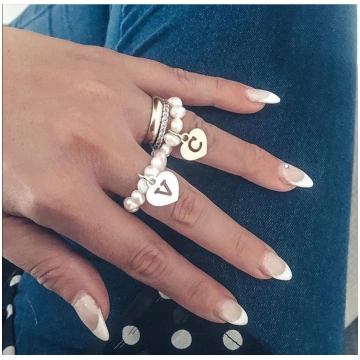 Anello PERLE & INIZIALE - Gold / V
