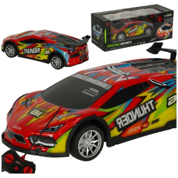 RoGer RC Toy Sport Car with Light Effects, 1:18 Sc