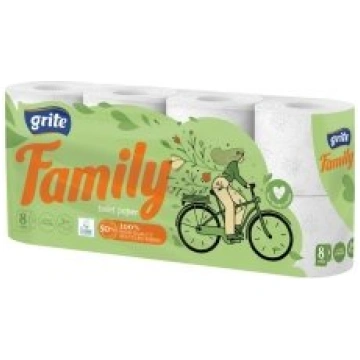 Tualetes papīrs Grite Family 3slāņi 8ruļļi