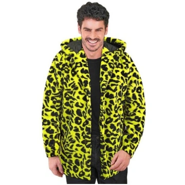 NEON DZELTENS DZĪVNIEKU RAKSTS AR LEOPARDA PLĪŠA M
