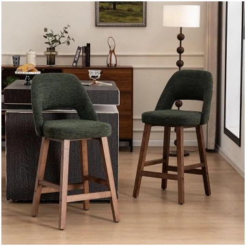 YOUNIKE Bar Stools Set of 2 Boucle Fabric, 67 cm S