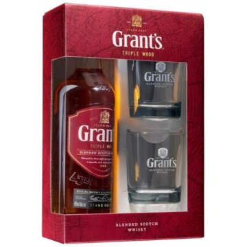 Viskijs Grant's Tripplewood 40%+2 glāzes