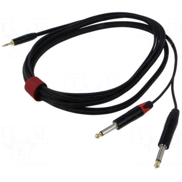 Cable | Jack 3.5mm plug,Jack 6,3mm plug x2 | 5m | 