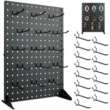 Metāla Pegboard displeja statīvs ar 15 Pegboard āķ